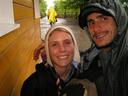 It was pouring rain for our entire day at the Glacier so we had to look for cover whenever we could.